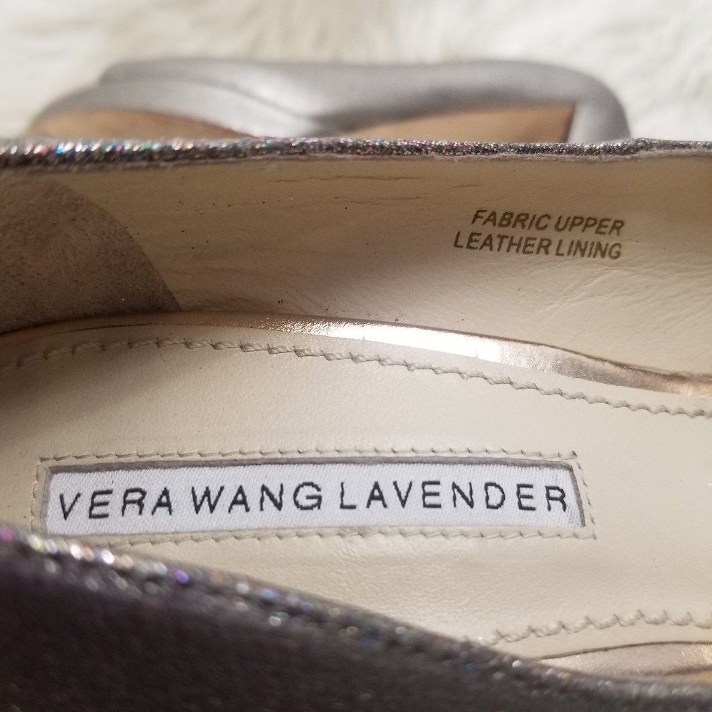 Lavender Label by Vera Wang Heels Pumps Silver 7.5 metallic glitter wedding - Picture 7 of 9